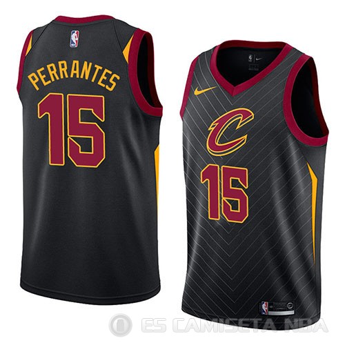 Camiseta London Perrantes #15 Cleveland Cavaliers Statement 2018 Negro - Haga un click en la imagen para cerrar
